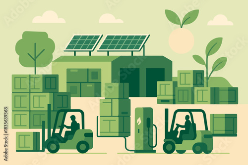 Vector cyrillic eco no style icon logistics numbers characters hub solar