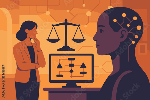 Ethics ai icon cyrillic letters typography lab algorithm style shapes text no