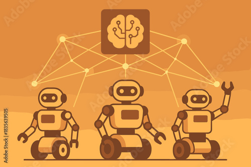 Vector through no robot ai geometric connections letters hub cyrillic icon colors