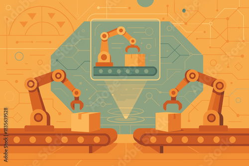 Numbers twin automation flat no letters labels colors vector cyrillic digital marks