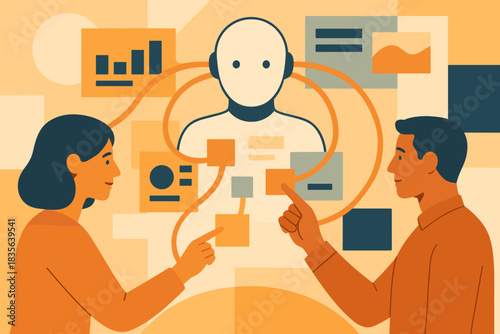 No letters communication marks emojis future people vector modern icon numbers network