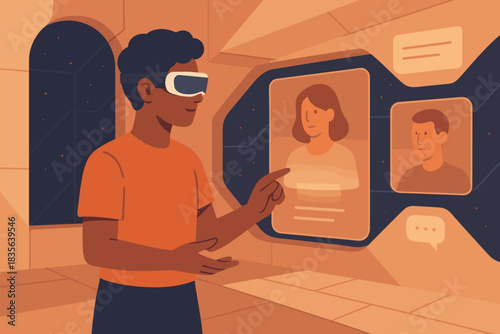 Punctuation interaction geometric hologram no vector futuristic text icon via flat letters