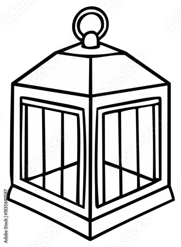 Wallpaper Mural Simple Line Drawing of a Vintage Lantern Hanging with a Ring Torontodigital.ca