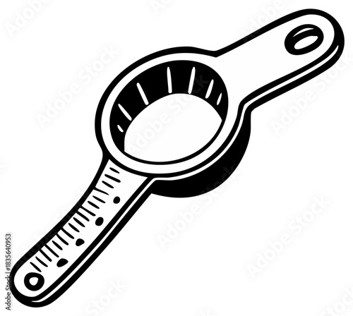 Classic Handheld Citrus Juicer Simple Black and White Illustration for Cooking and Kitchen Use