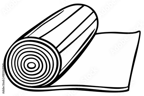 Rolled Yoga Mat Artwork Exercise Equipment Fitness Health Relaxation