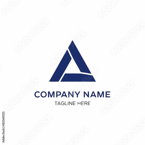 Modern abstract geometric triangle letter A logo design.