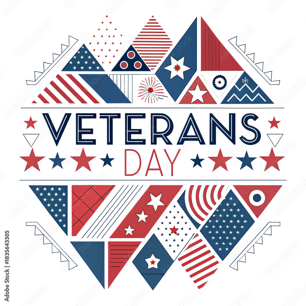 Obraz premium Celebrate Veterans Day with patriotic geometric art