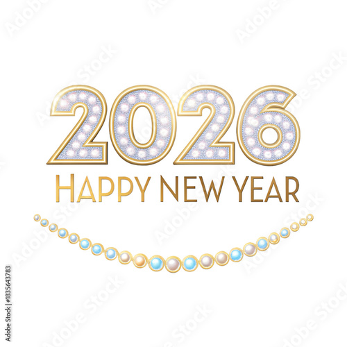 Sparkling 2026 Happy New Year wishes on black