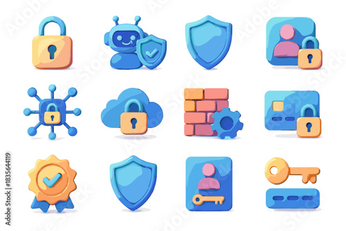 Token icon security access privacy encryption ai lock node vector secure verification