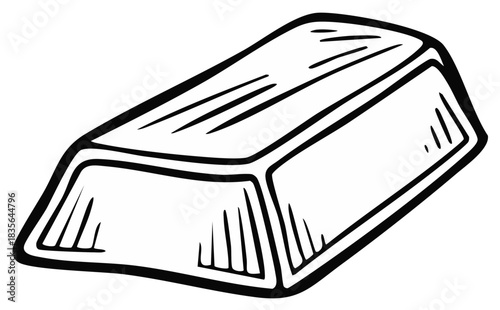Illustration of a gold bar or bullion financial investment asset