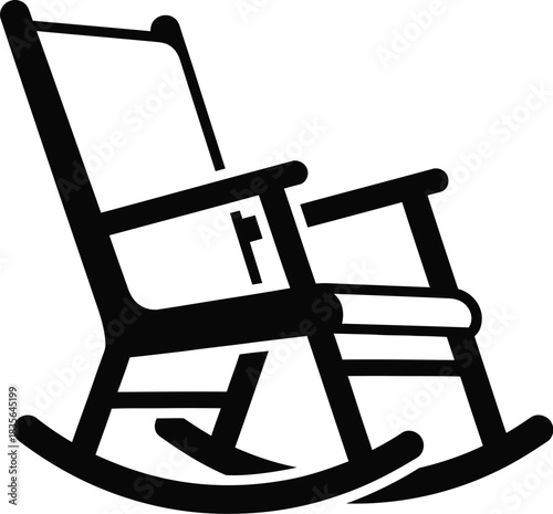 Rocking chair vector illustration icon, silhouette 
