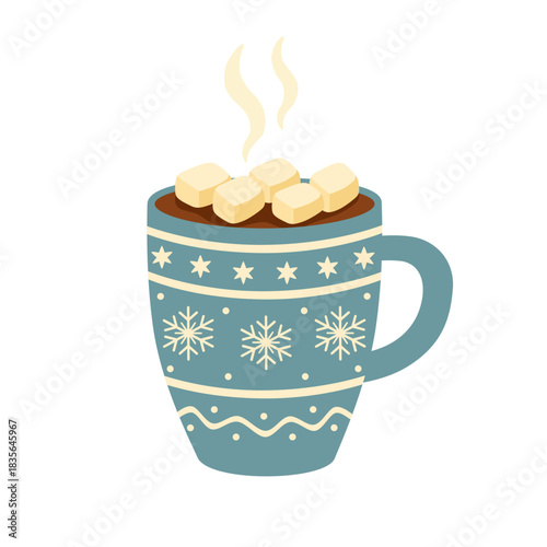 Winter mug with hot cocoa
