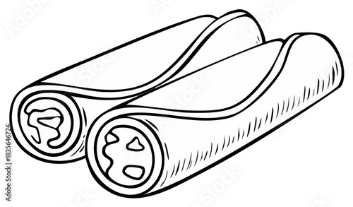 Hand Drawn Crepes with Filling Food Illustration