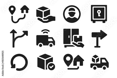 Set cells locker perfect drop gradients no lane logistics icon vector readiness