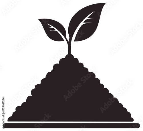 New sprout emerging from fertile soil representing growth and new beginnings