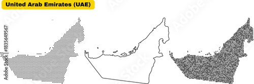 Detailed vector map of the United Arab Emirates featuring a minimalist design perfect for infographics and presentations