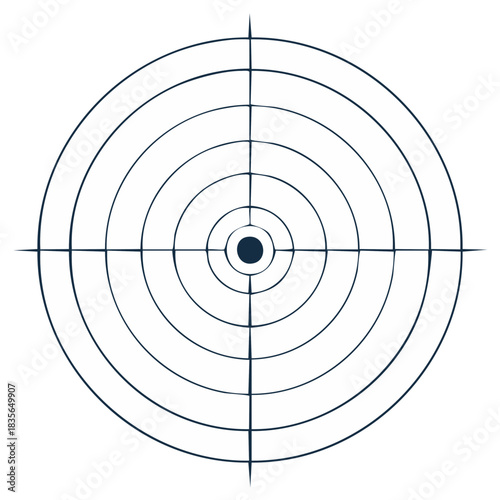 Circular Target Crosshair, Focus on Aim Accuracy, Precise Shot Rings