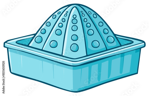 Simple light blue manual citrus juicer kitchen tool cartoon illustration