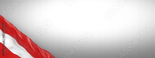 Foto Austria - national flag and gradient background - horizontal banner format - 3D