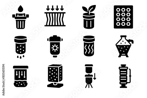 Membrane air bio vector filtration water icon icons carbon filter ceramic purification