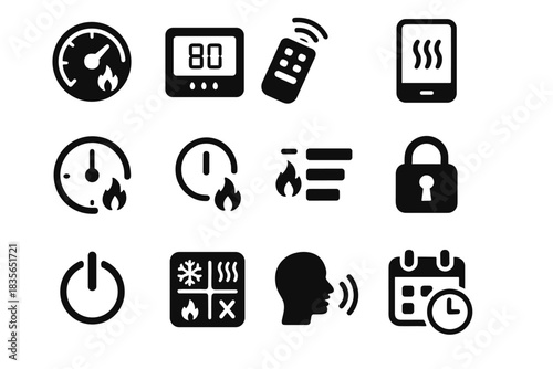 Command smartphone lock indicator icon vector adjustment nano heat temperature safety heater