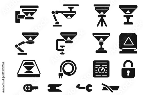 Wall mount magnetic adjustable display holographic vector calibration cover icon ceiling arm