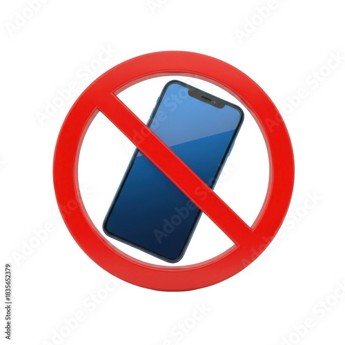 3d no smartphone symbol isolated on transparent background