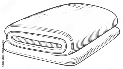 Vintage style illustration of a neatly folded soft blanket or towel
