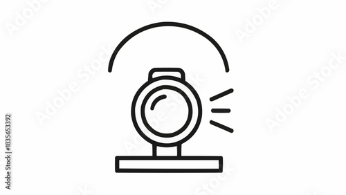 An illustration of a minimalist desk lamp, illuminating a workspace