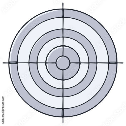 Hand drawn target illustration with crosshairs and bullseye for goals and objectives