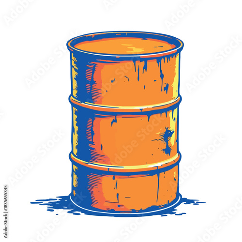 Vsai oil barrel holding industrial toxic waste pop art