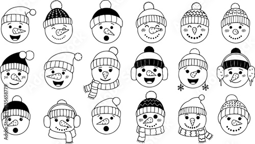 Snowman silhouette simple icon
