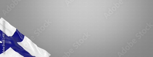 Картината върху платно Finland - national flag and gradient background - horizontal banner format - 3D