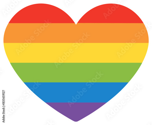 Rainbow heart icon, a symbol of LGBTQ pride, love, and equality
