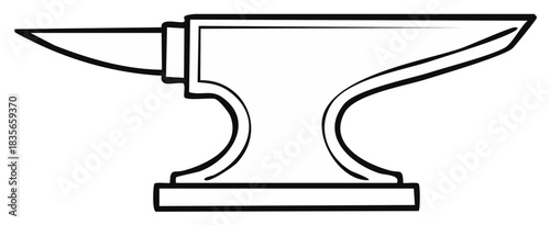 Heavy metal anvil tool outline illustration for blacksmithing and craftsmanship projects