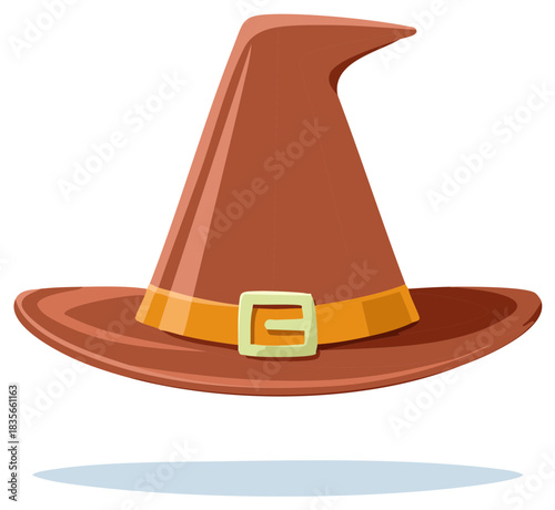 Whimsical Brown Pilgrim Hat with Buckle Festive Thanksgiving Celebration