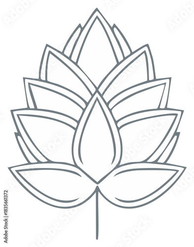 Elegant Hops Bud Illustration Fresh Ingredient Brewing Line Art Template