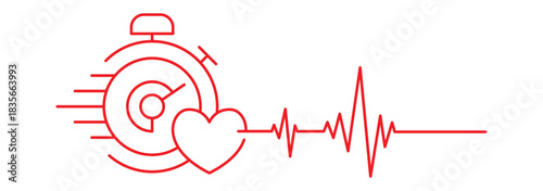 Red heartbeat line collection with heart symbol, cardiology, medical pulse, ECG, EKG design, healthcare clipart vector illustration, health monitoring, digital heartbeat graphics, v5