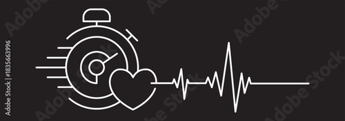 Red heartbeat line collection with heart symbol, cardiology, medical pulse, ECG, EKG design, healthcare clipart vector illustration, health monitoring, digital heartbeat graphics, v5