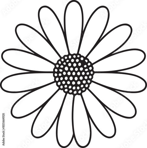 Daisy Flower Line Art Minimal Vector Icon