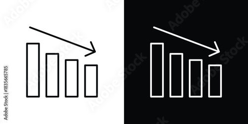 Attrition icons outline drawing. Editable stroke