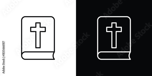Bible icons outline drawing. Editable stroke