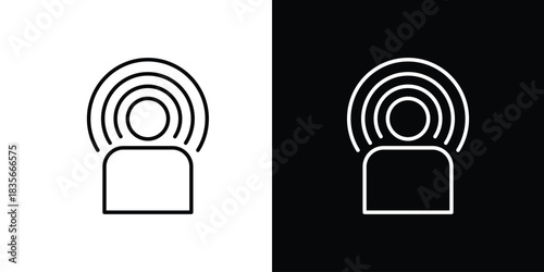 Brand awareness icons outline drawing. Editable stroke
