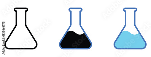 chemical flask icon vector, featuring science beakers, lab experiment tools, and research symbols for educational illustrations, scientific presentations, laboratory graphics, and modern chemistry des