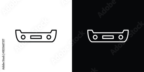 Car bumper icons outline drawing. Editable stroke