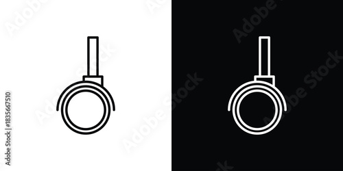 Cart trolley wheel icons outline drawing. Editable stroke