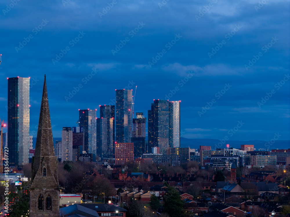 Obraz premium skyscraper skyline in Salford and Manchester