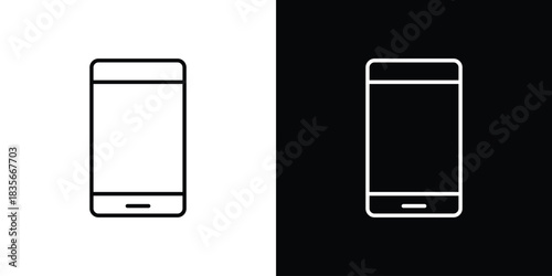 Cell phone icons outline drawing. Editable stroke