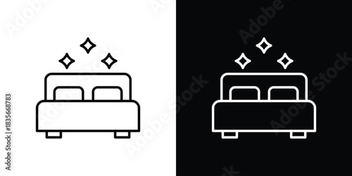 Clean Room icons outline drawing. Editable stroke