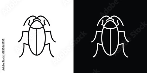 Cockroach icons outline drawing. Editable stroke
